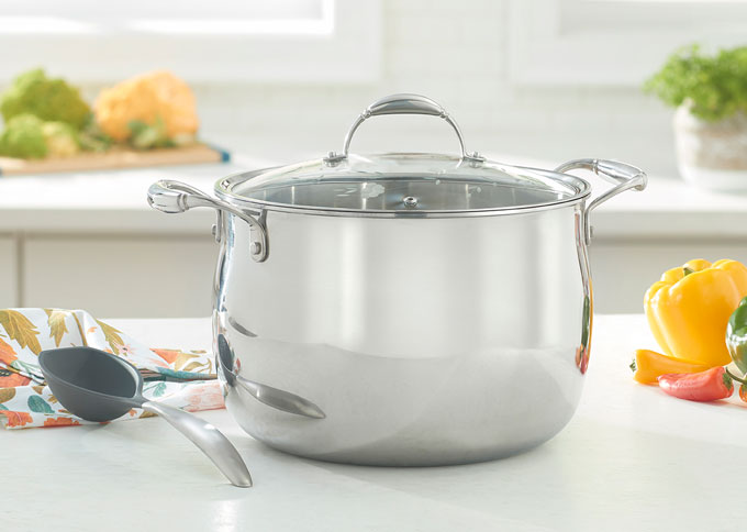 Detalles del producto: Olla para guisar de 14qt. de Acero Inoxidable Tri-Ply Princess Heritage